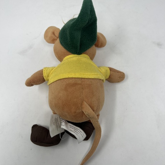 Disney Cinderella Gus Gus Mouse Plush Stuffed Toy Yellow Shirt Green Hat Cute - Picture 3 of 6